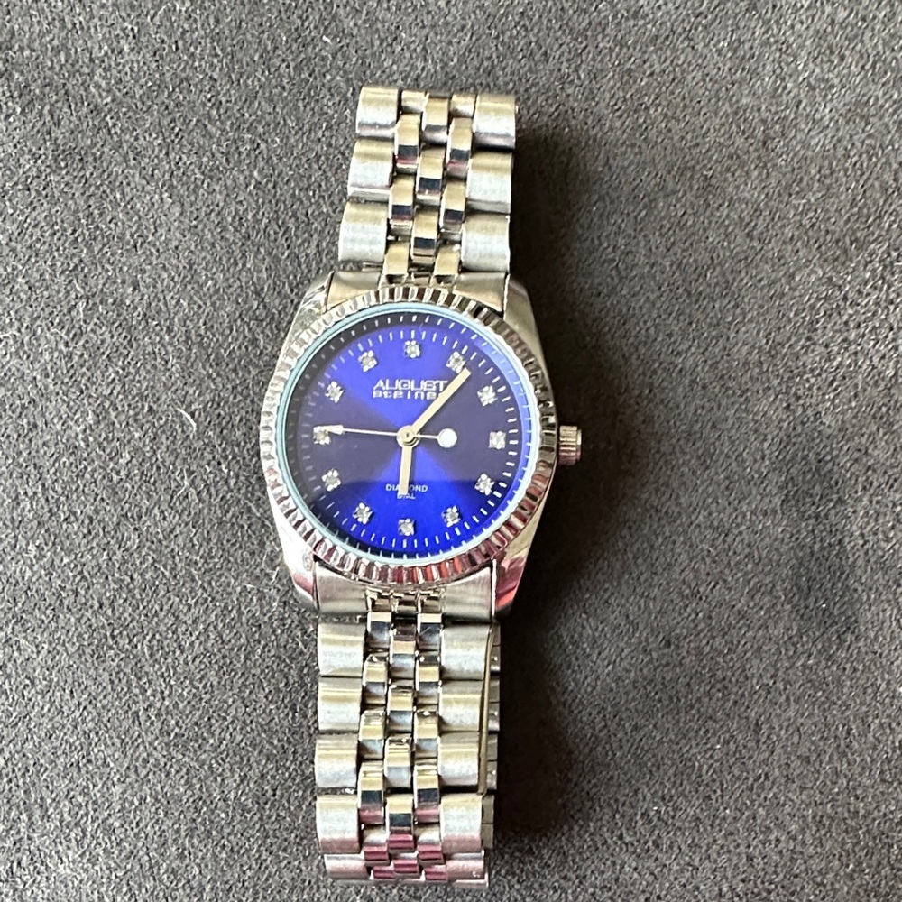 August Steiner Silver and Blue Timepiece